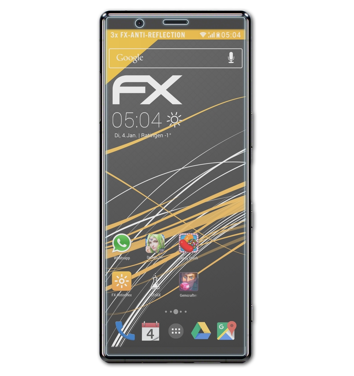 ATFOLIX FX-Antireflex Xperia 3x Displayschutz(für 5) Sony