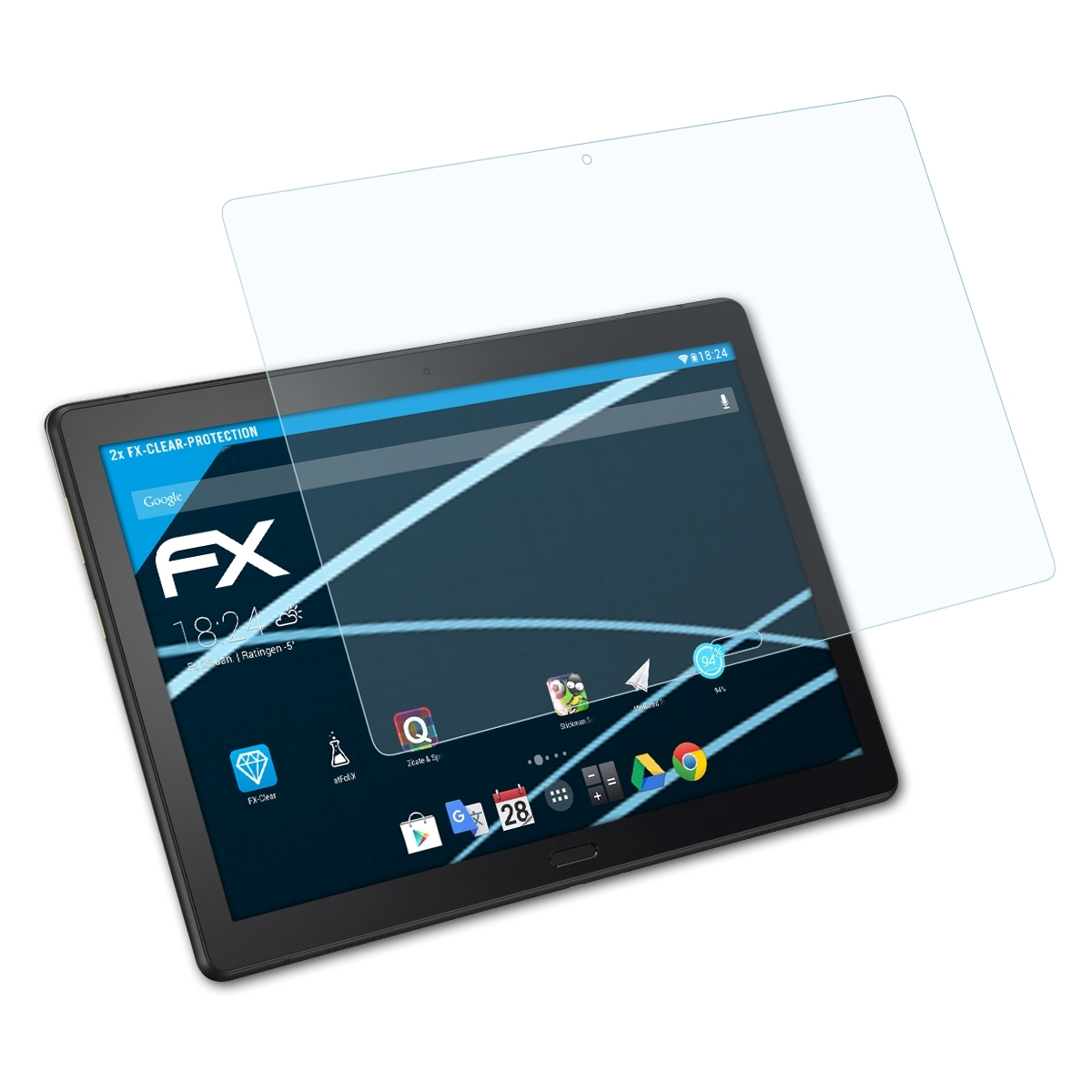 P10) 2x ATFOLIX Lenovo FX-Clear Tab Displayschutz(für