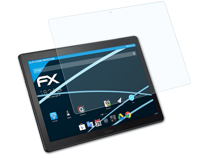 ATFOLIX 2x FX-Clear Displayschutz(für Lenovo Tab P10)