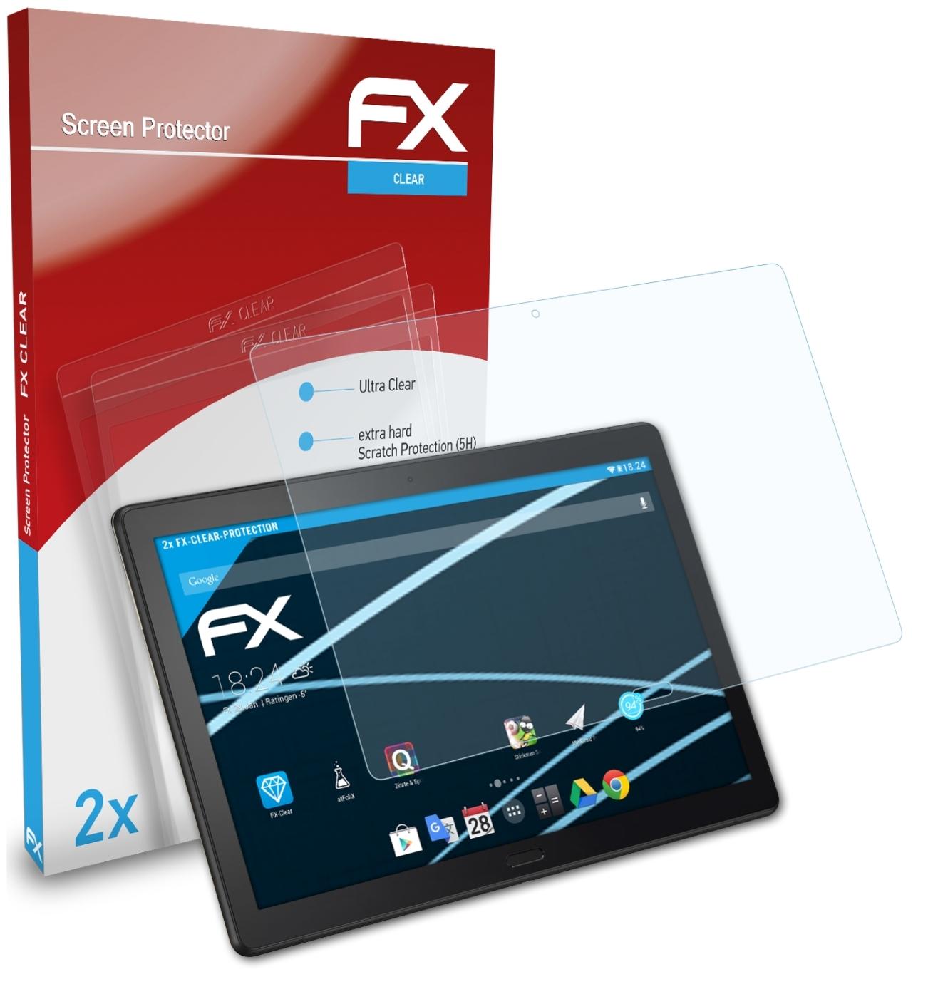 ATFOLIX 2x FX-Clear Displayschutz(für Lenovo P10) Tab