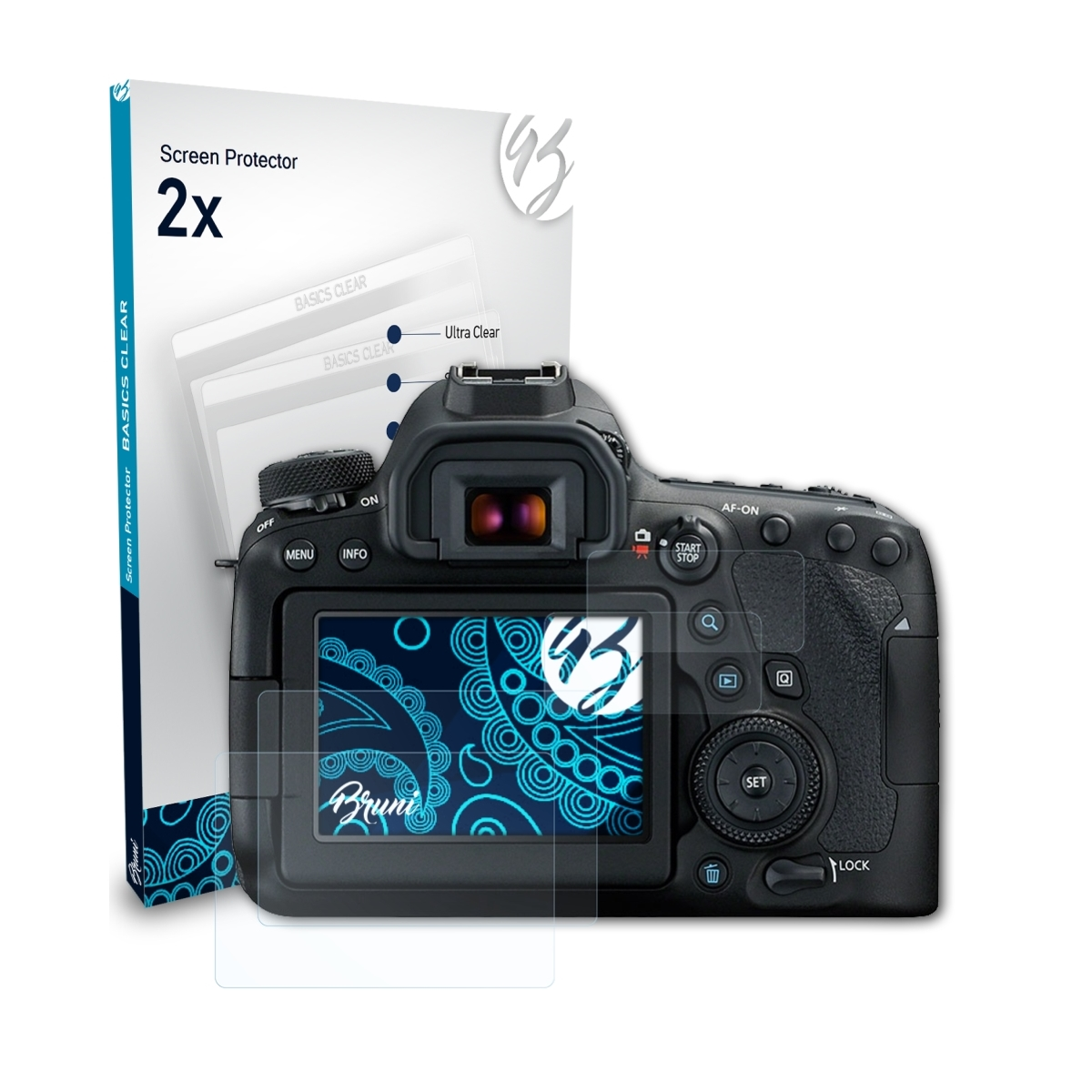 BRUNI 2x Basics-Clear Mark II) EOS 6D Canon Schutzfolie(für