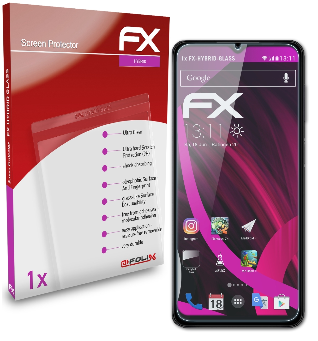 ATFOLIX FX-Hybrid-Glass Schutzglas(für Samsung Galaxy A12)