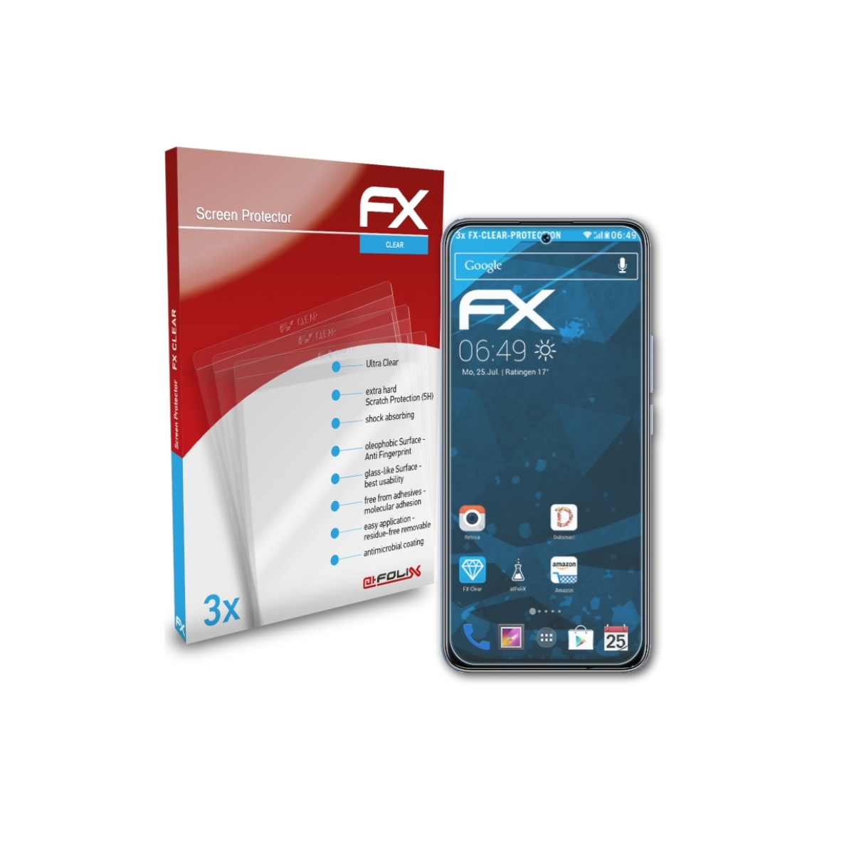 Displayschutz(für Meizu 3x 18X) ATFOLIX FX-Clear