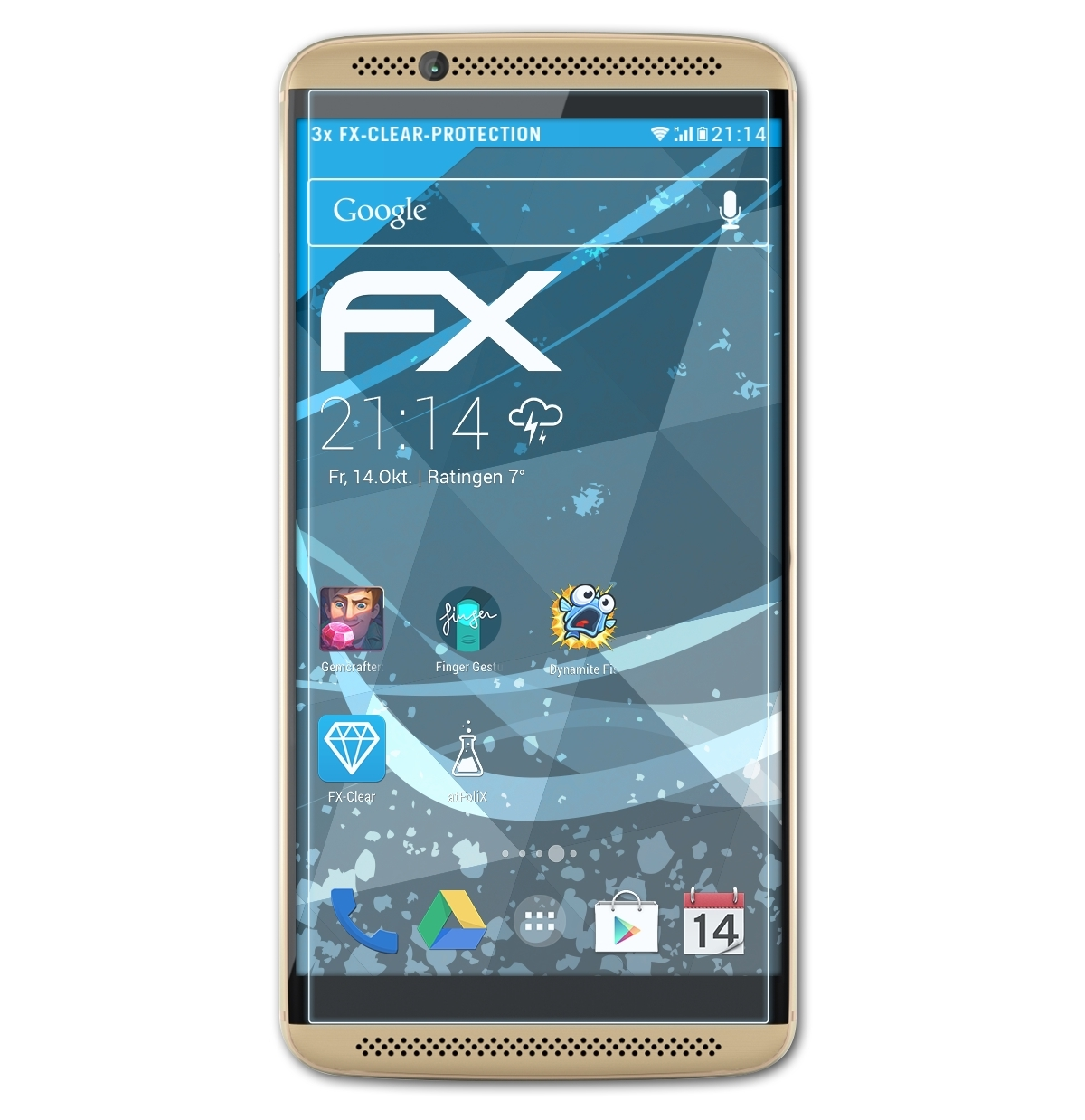Displayschutz(für 3x ZTE 7) FX-Clear ATFOLIX Axon