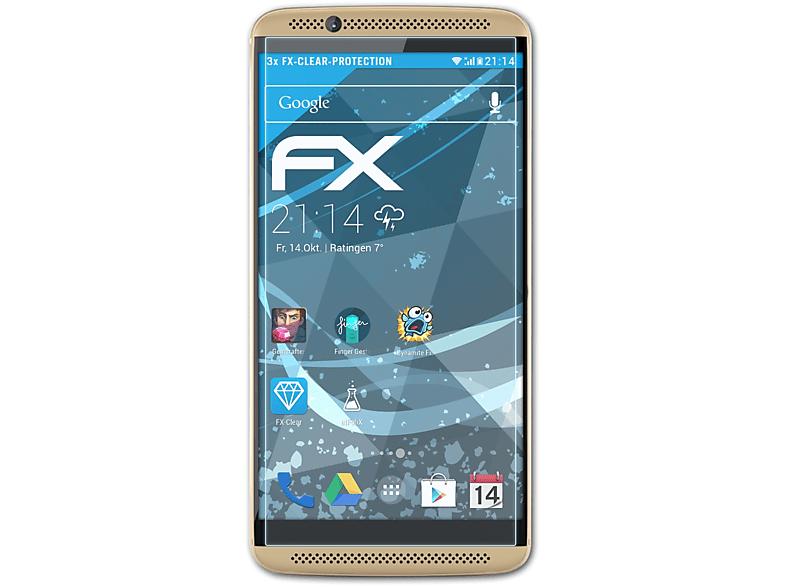 ATFOLIX 3x FX-Clear Displayschutz(für Axon 7) ZTE
