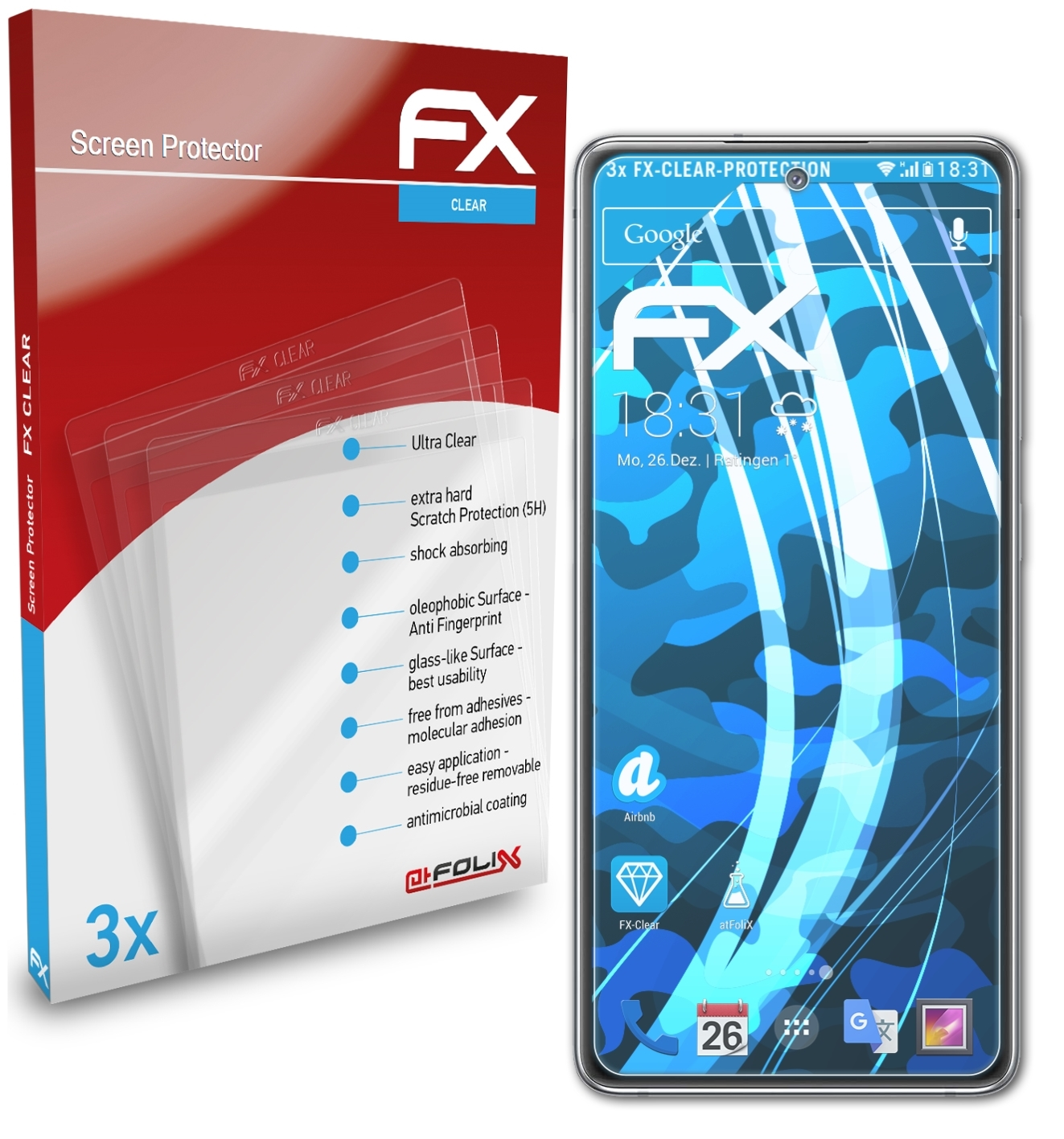 ATFOLIX 3x FX-Clear Galaxy Samsung Displayschutz(für FE) S20