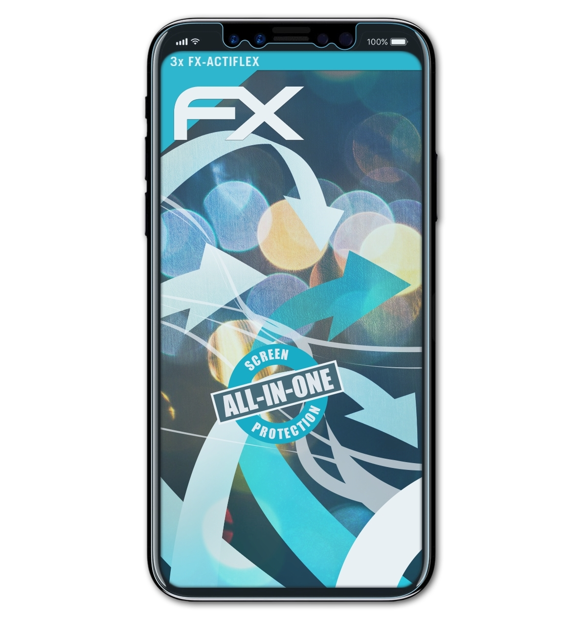 ATFOLIX 3x FX-ActiFleX iPhone (Front)) Displayschutz(für Apple X