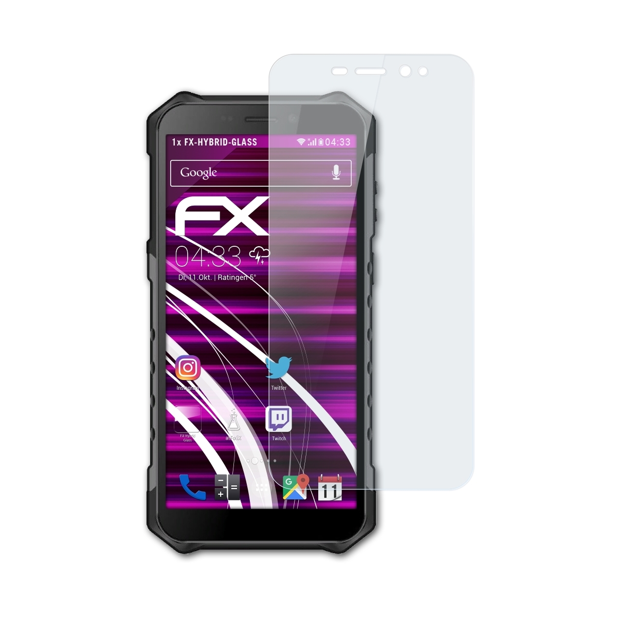 ATFOLIX FX-Hybrid-Glass Ulefone Schutzglas(für Armor X3)