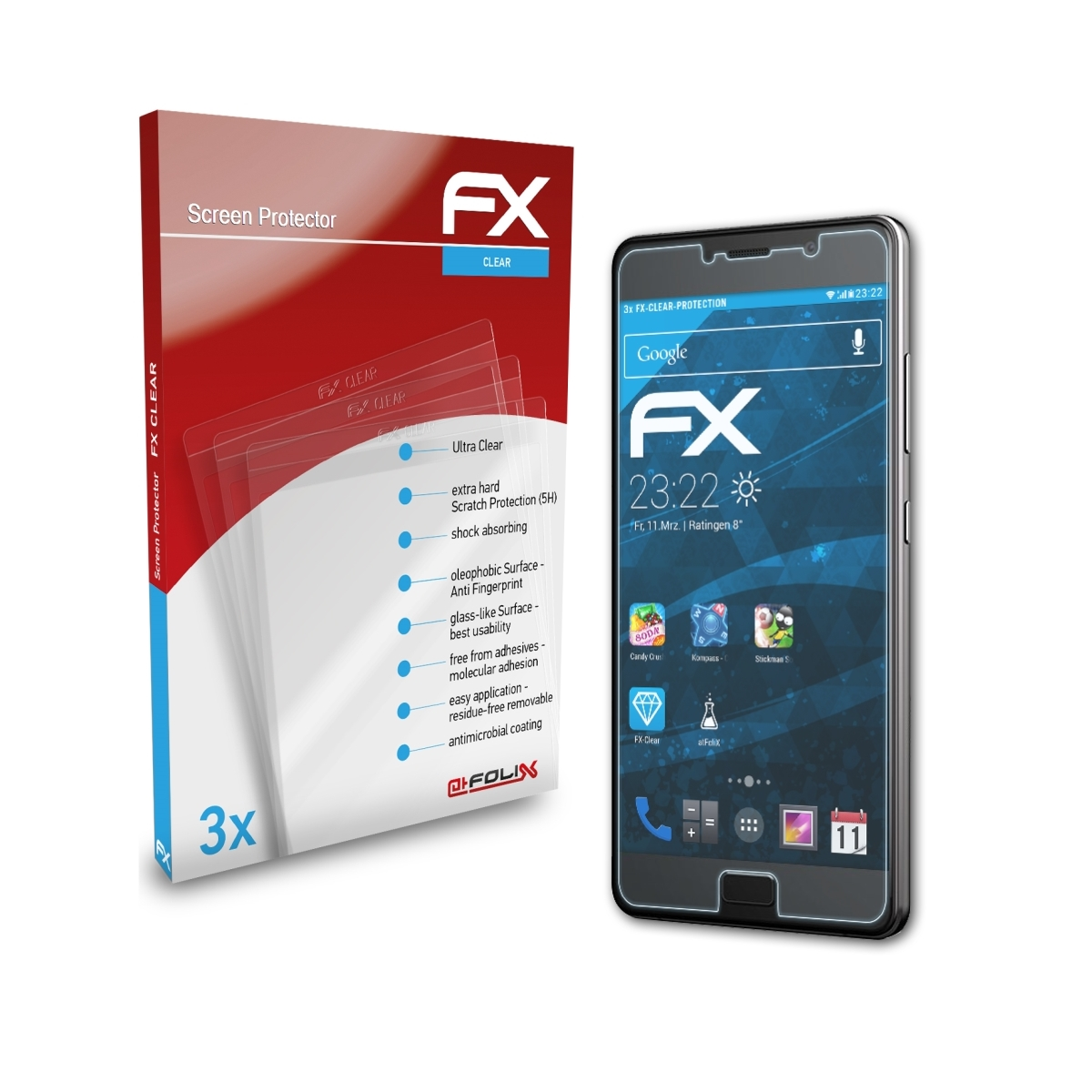 ATFOLIX 3x FX-Clear Lenovo Displayschutz(für P2)