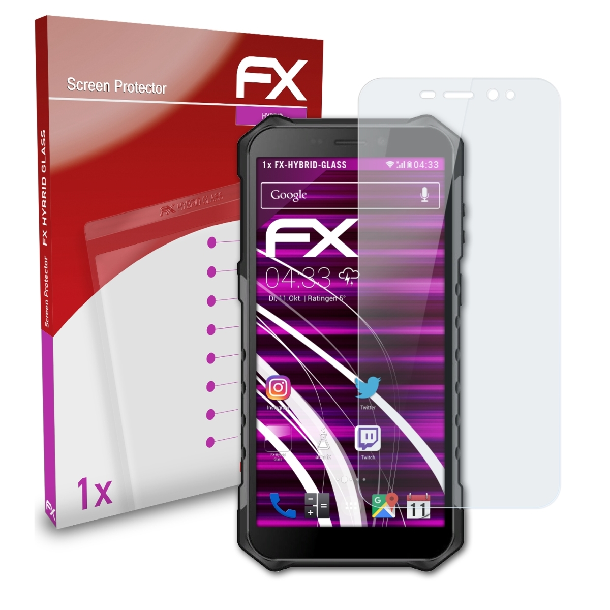 ATFOLIX FX-Hybrid-Glass Schutzglas(für Ulefone Armor X3)