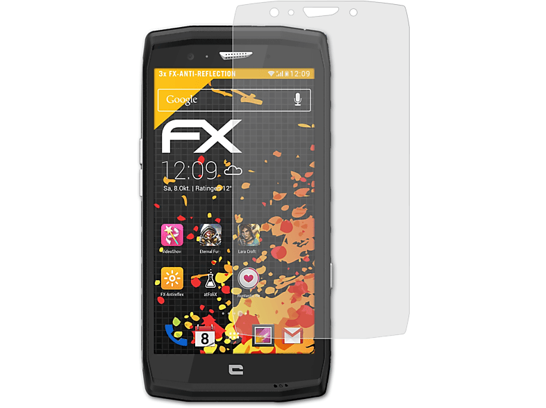 ATFOLIX 3x FX-Antireflex Displayschutz(für Trekker X4) Crosscall