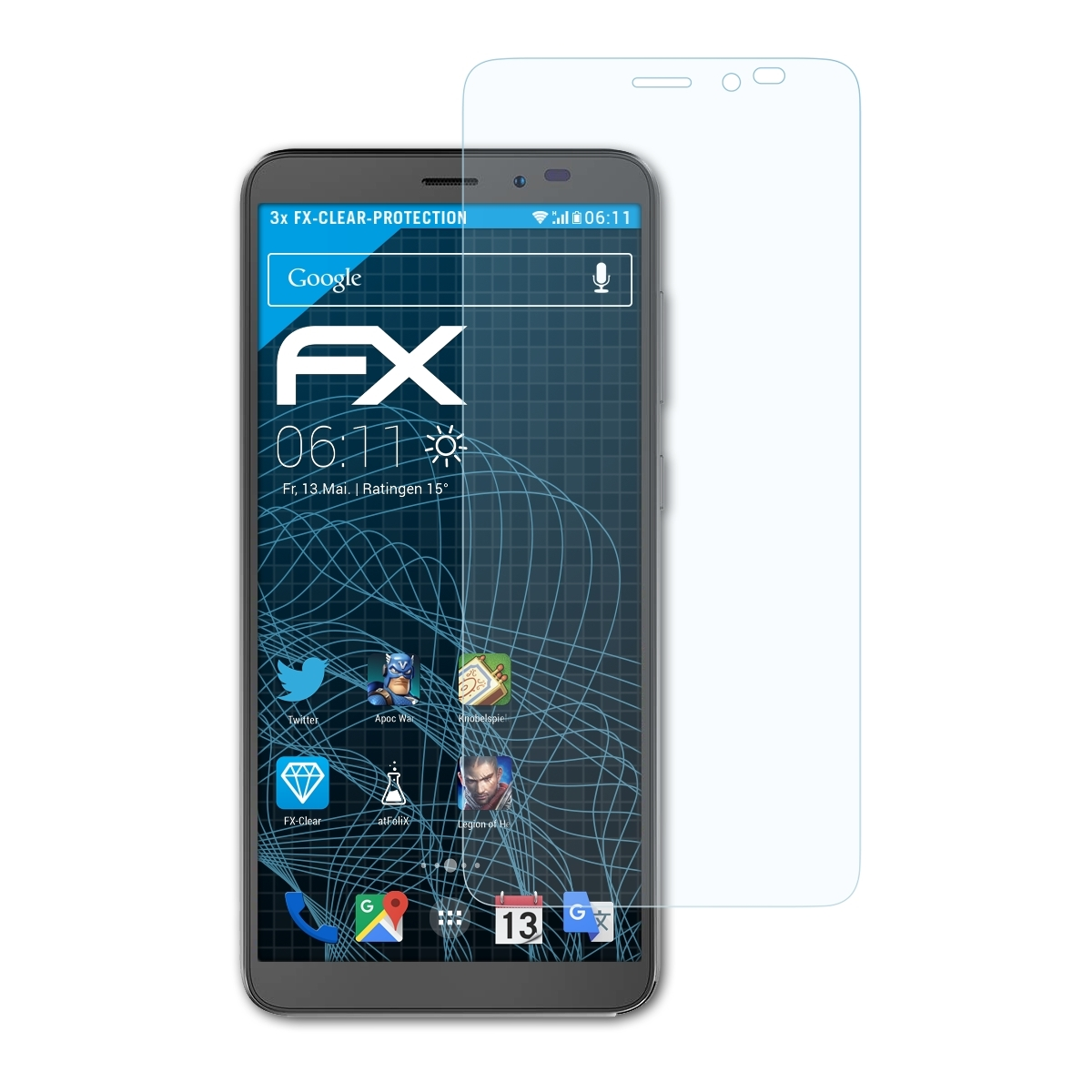ATFOLIX 3x FX-Clear Displayschutz(für Mobile A5L+) Nuu