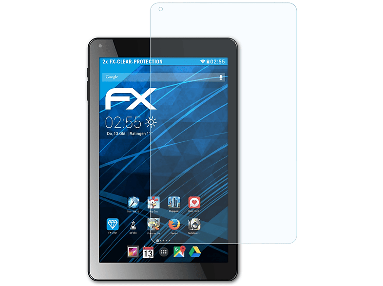 ATFOLIX 2x FX-Clear Displayschutz(für Odys NoteTab Pro)