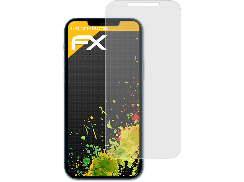 ATFOLIX 3x FX-Antireflex Displayschutz(für Apple iPhone 12 Pro Max)