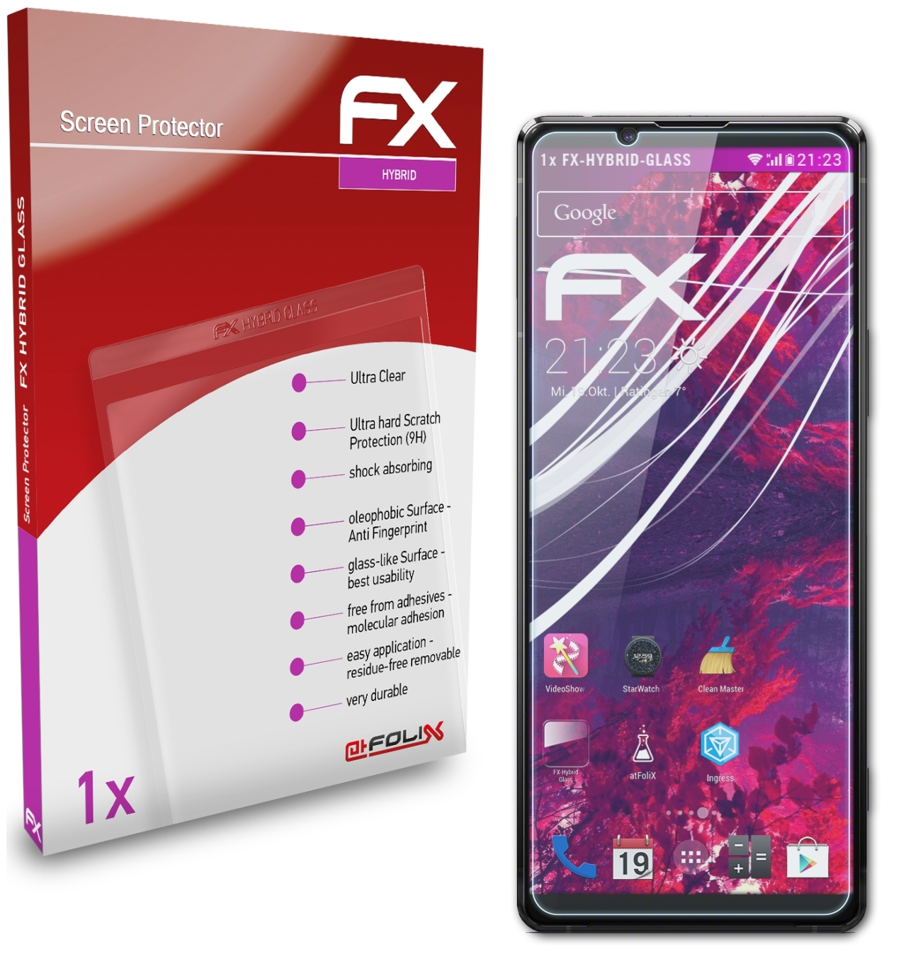FX-Hybrid-Glass Xperia 1 II) Schutzglas(für Sony ATFOLIX