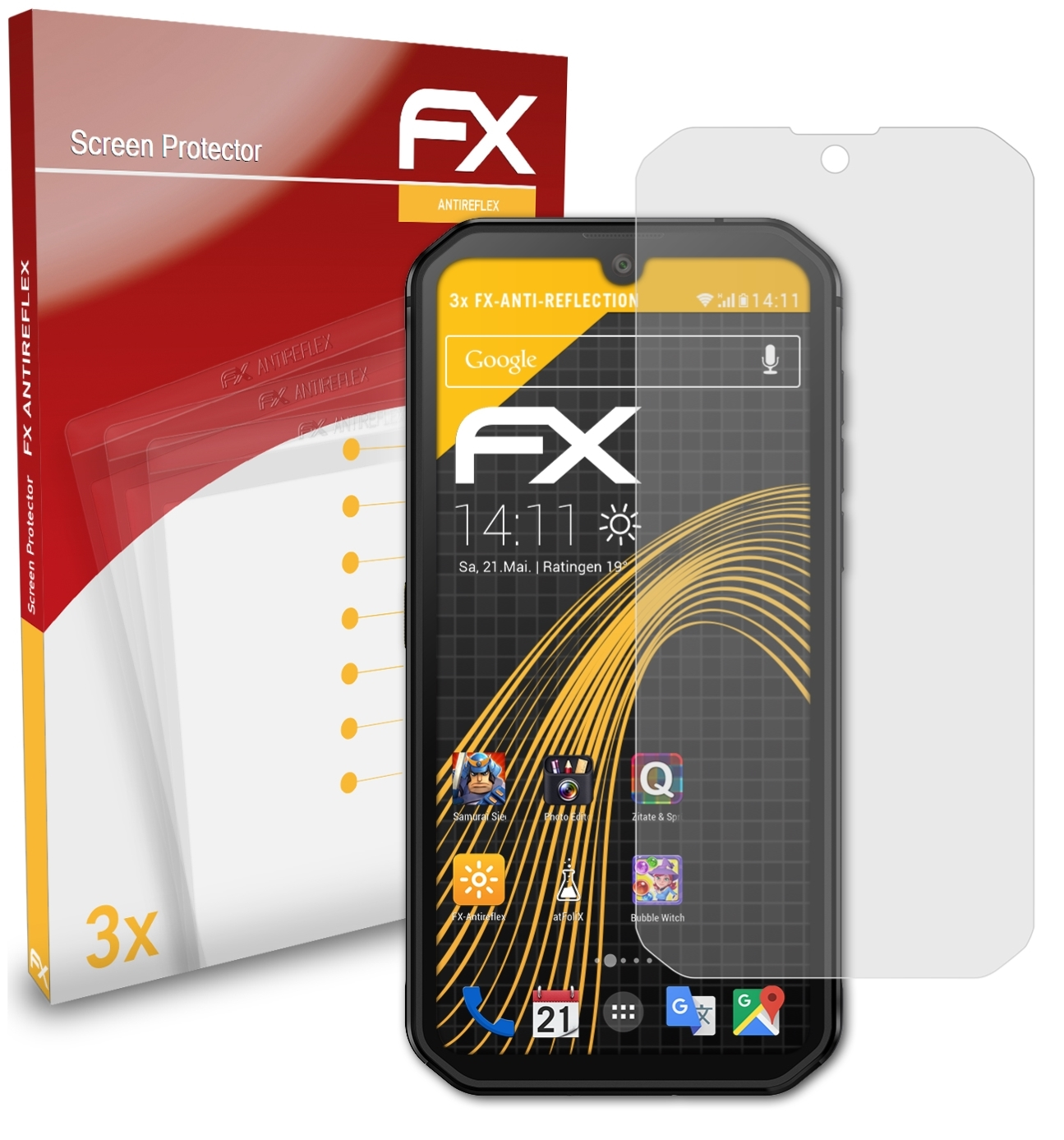 ATFOLIX 3x FX-Antireflex Displayschutz(für Blackview BV9900E)