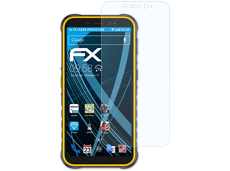 ATFOLIX 3x FX-Clear X8) Displayschutz(für Ulefone Armor