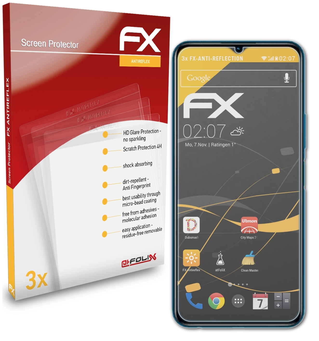ATFOLIX 3x FX-Antireflex Displayschutz(für Y12G) Vivo