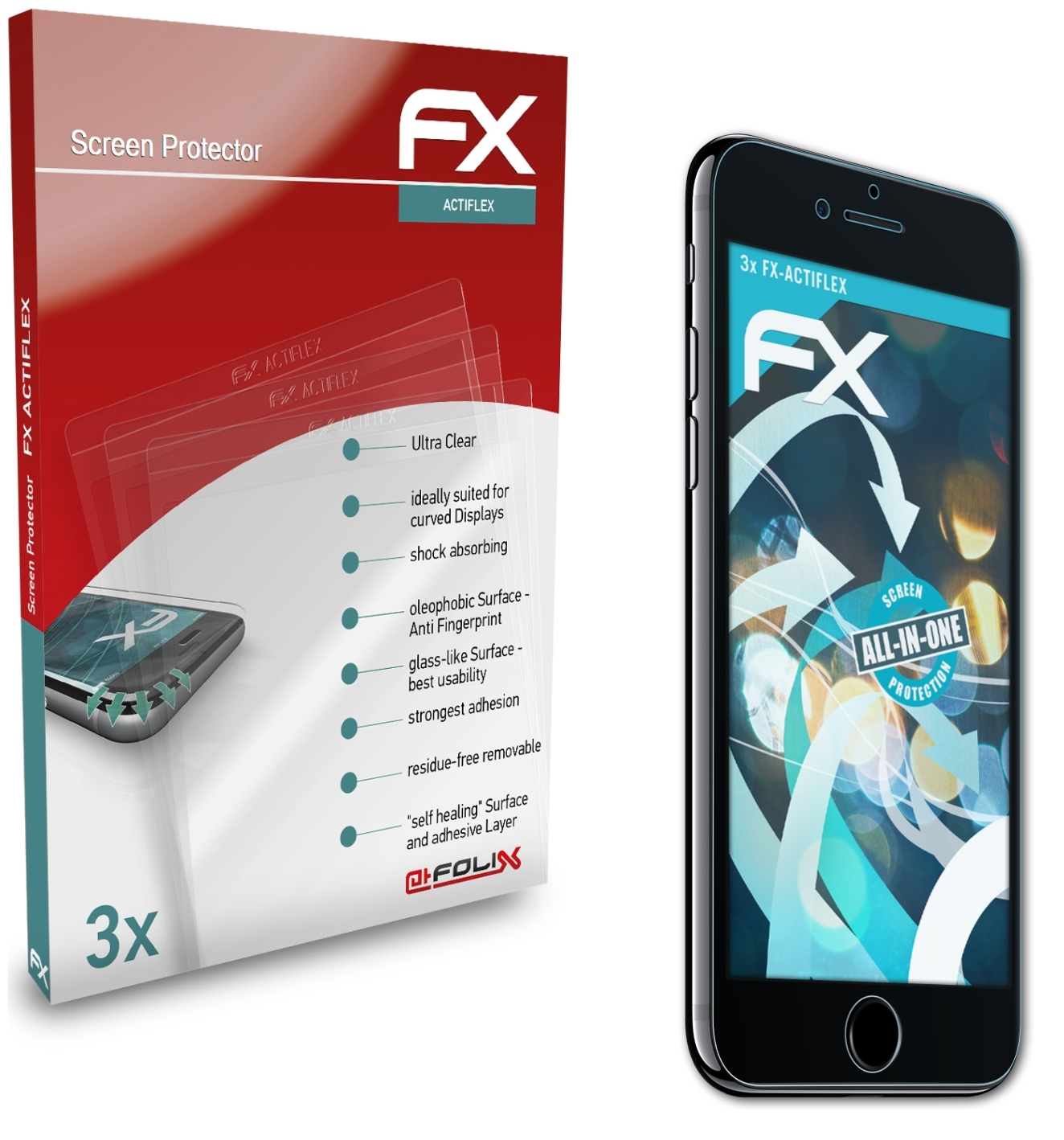 ATFOLIX 8 Displayschutz(für 7 3x / iPhone (Front)) FX-ActiFleX Apple