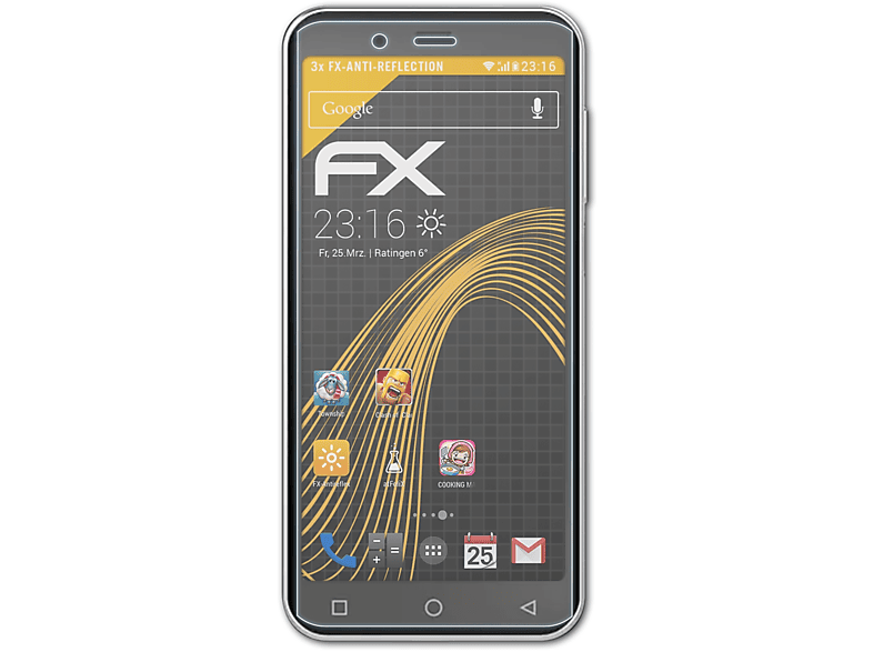 ATFOLIX 3x FX-Antireflex Displayschutz(für Peaq PSP 400)
