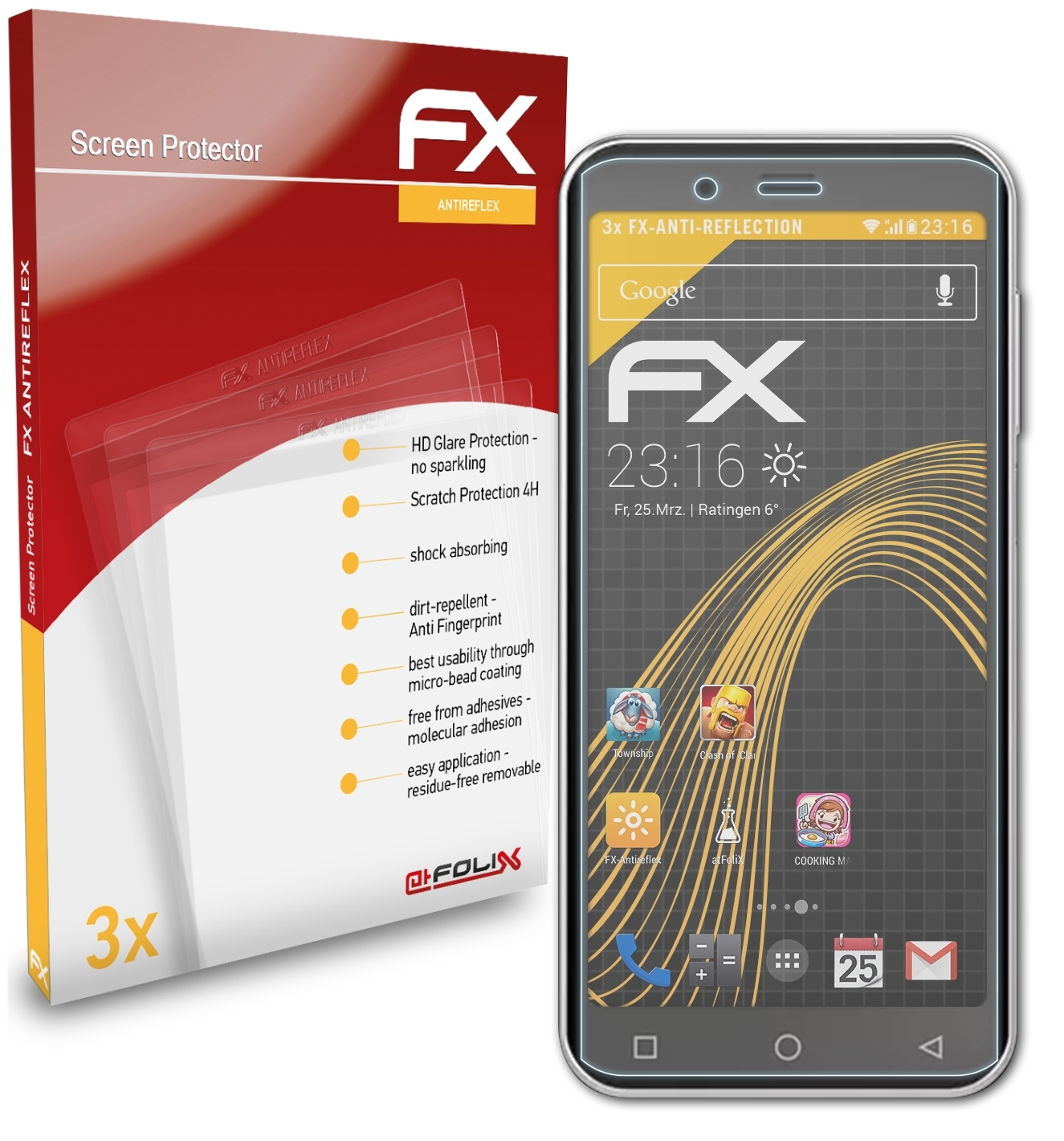 400) Displayschutz(für 3x Peaq FX-Antireflex ATFOLIX PSP