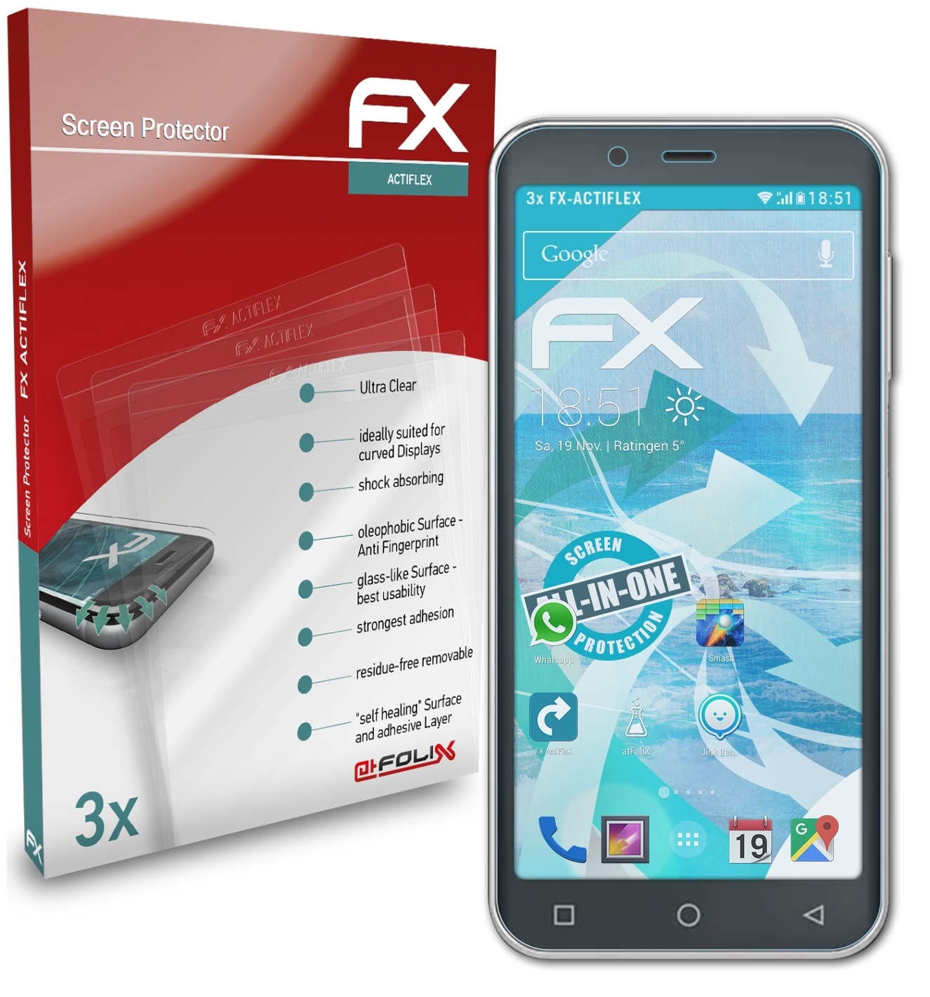 ATFOLIX PSP 400) FX-ActiFleX Peaq 3x Displayschutz(für
