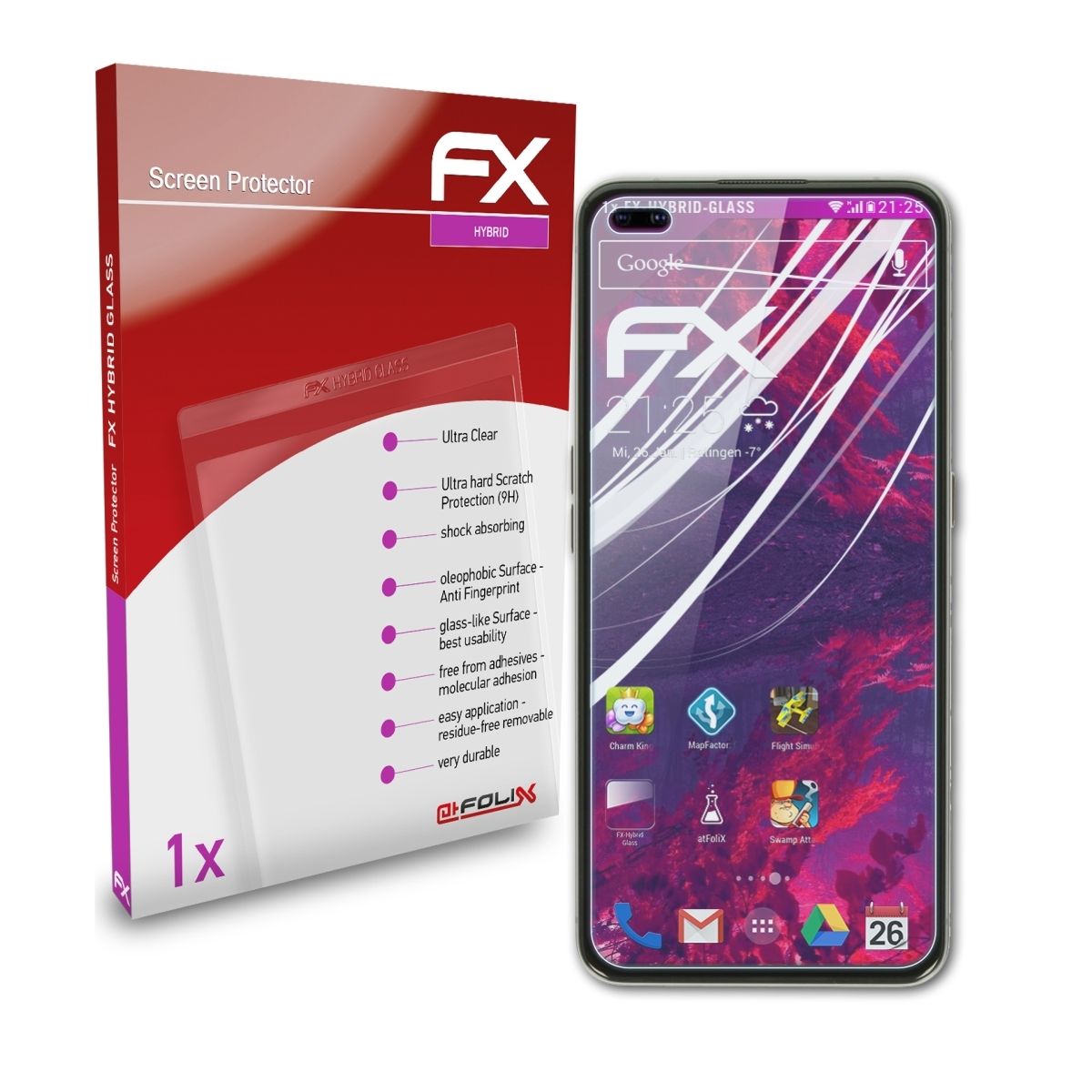 ATFOLIX Schutzglas(für FX-Hybrid-Glass 5G) Pro Realme X50