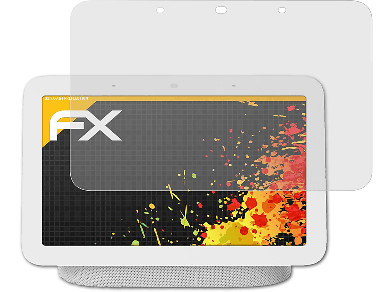 ATFOLIX 3x FX-Antireflex Displayschutz(für Google Nest Hub (2. Generation))