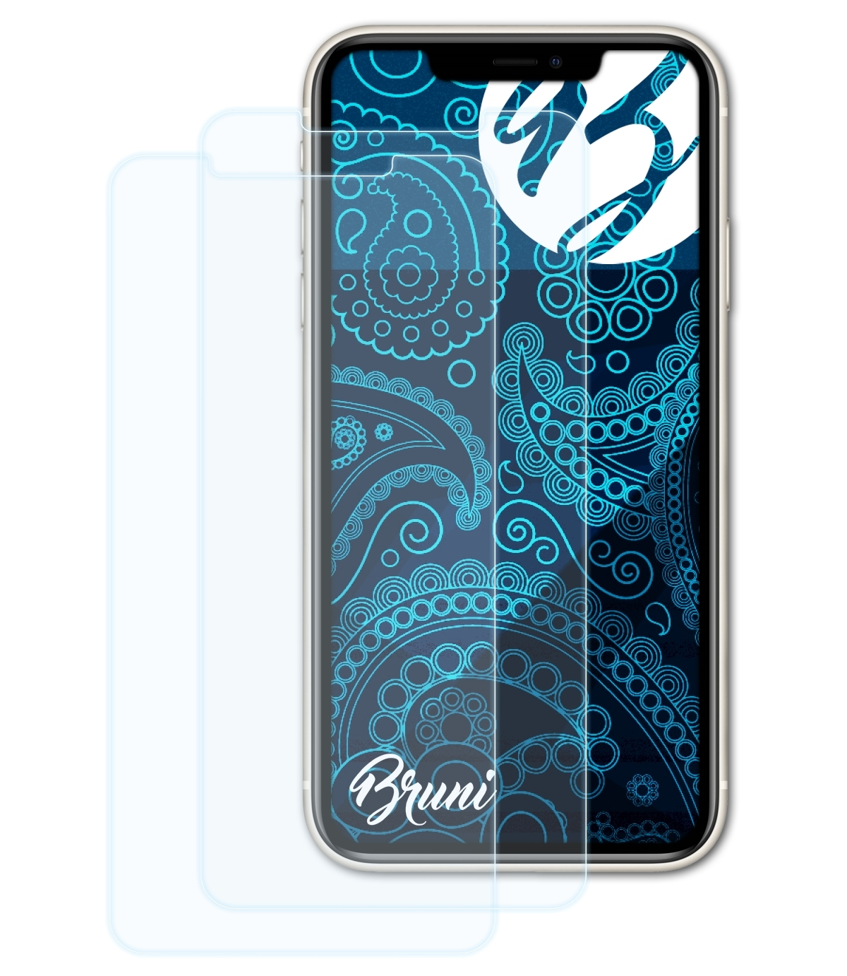 BRUNI 2x Basics-Clear Schutzfolie(für 11) iPhone Apple