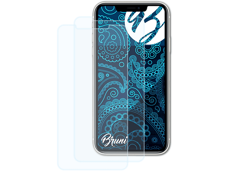 BRUNI 2x Basics-Clear Schutzfolie(für Apple iPhone 11)