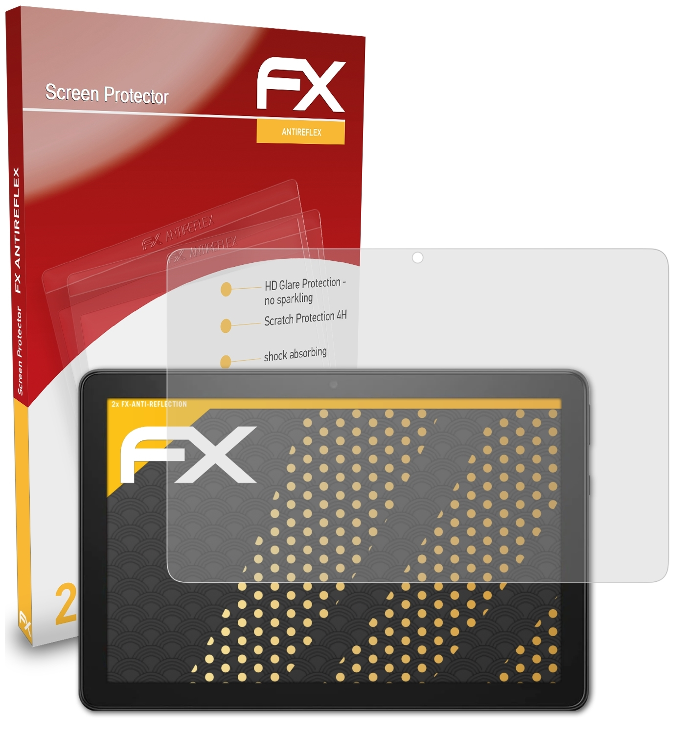 Displayschutz(für (2021)) Amazon 10 ATFOLIX FX-Antireflex Fire HD 2x