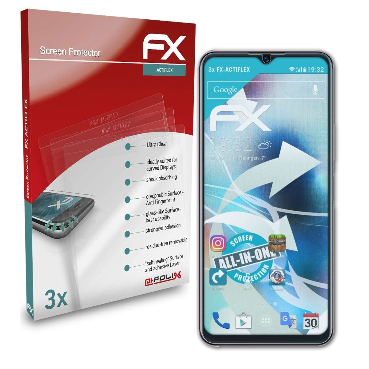 ATFOLIX 3x FX-ActiFleX Displayschutz(für Edition)) Vivo Y52s (t1
