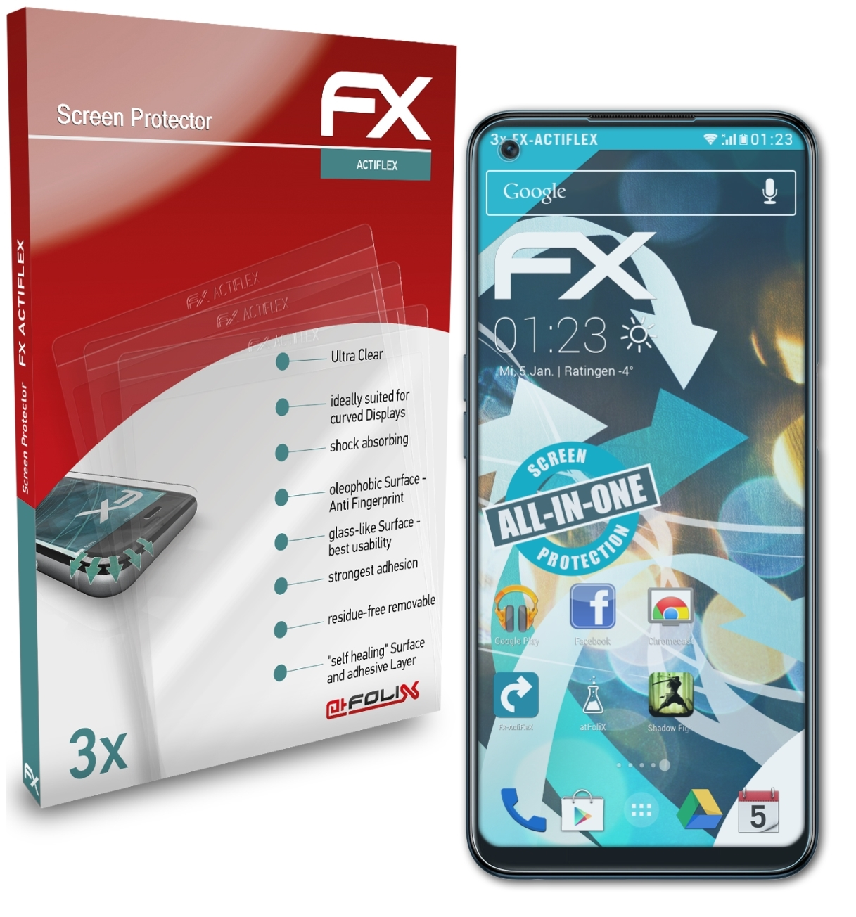 FX-ActiFleX OnePlus Nord ATFOLIX N200) Displayschutz(für 3x