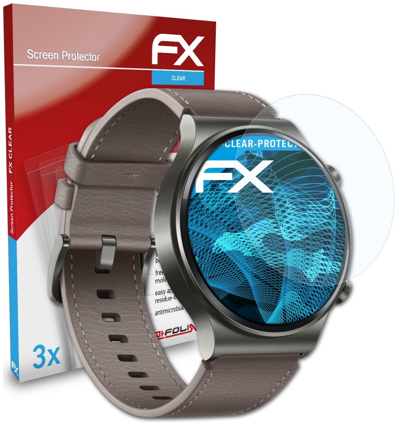 ATFOLIX 3x FX-Clear GT Watch Huawei Pro) Displayschutz(für 2