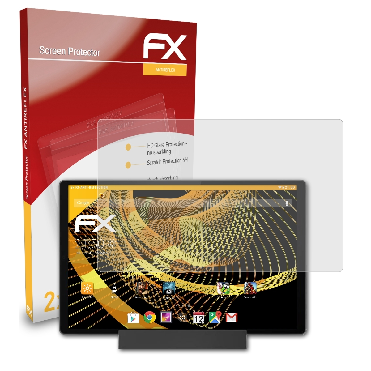 ATFOLIX 2x M10 Plus) Lenovo FX-Antireflex Displayschutz(für Smart Tab