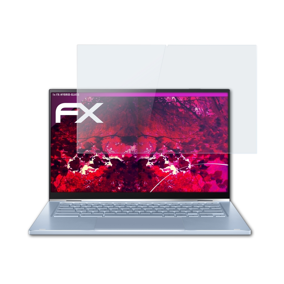 (C433TA)) FX-Hybrid-Glass Chromebook Asus C433 Schutzglas(für ATFOLIX Flip