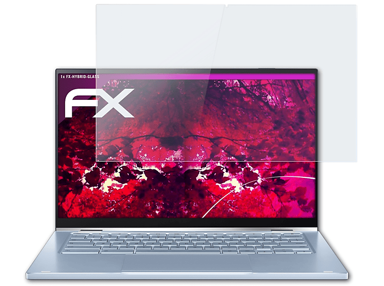 ATFOLIX FX-Hybrid-Glass Schutzglas(für Asus Chromebook Flip C433 (C433TA))