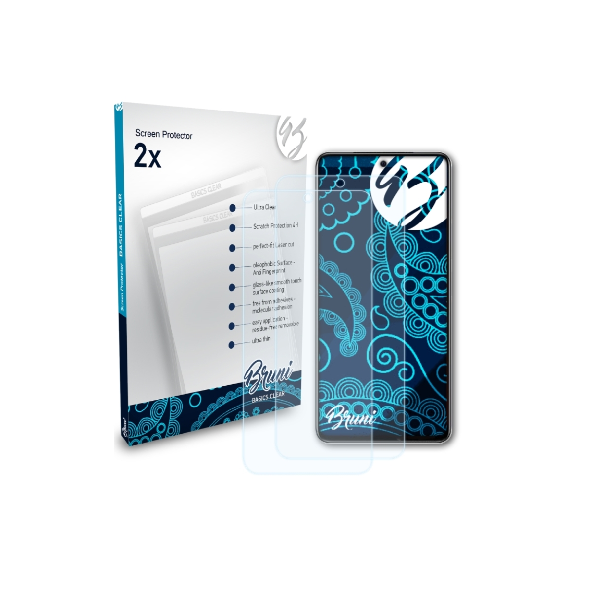 BRUNI 2x Basics-Clear Schutzfolie(für Z5) iQOO Vivo