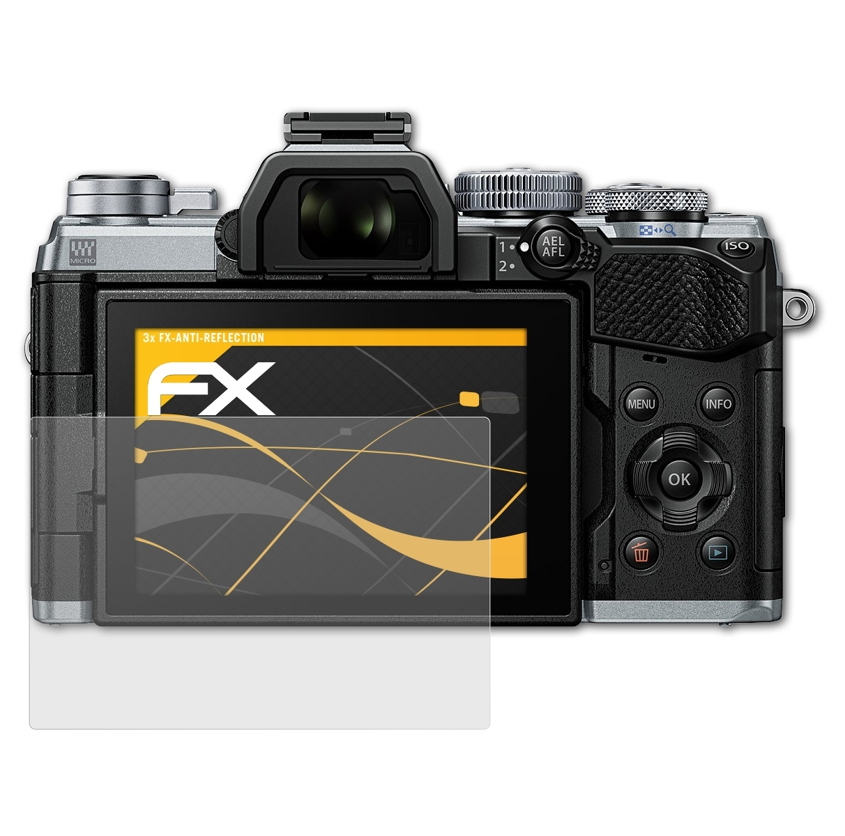 ATFOLIX 3x FX-Antireflex Displayschutz(für Mark III) E-M5 Olympus