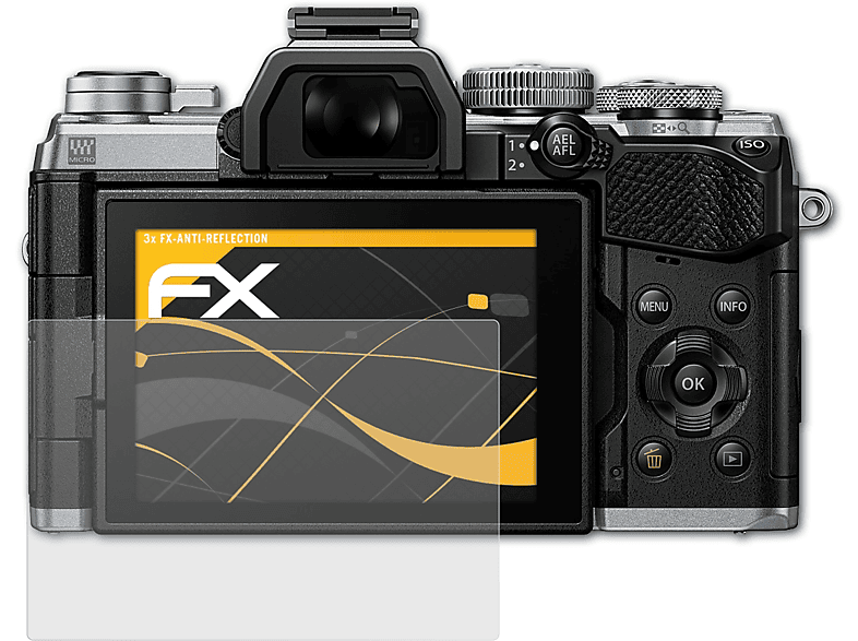 ATFOLIX 3x FX-Antireflex Displayschutz(für Olympus E-M5 Mark III) | Kamera Schutzfolie