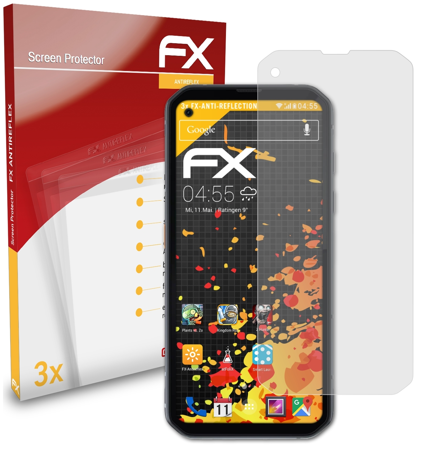 ATFOLIX 3x FX-Antireflex Blackview BL6000 Pro) Displayschutz(für
