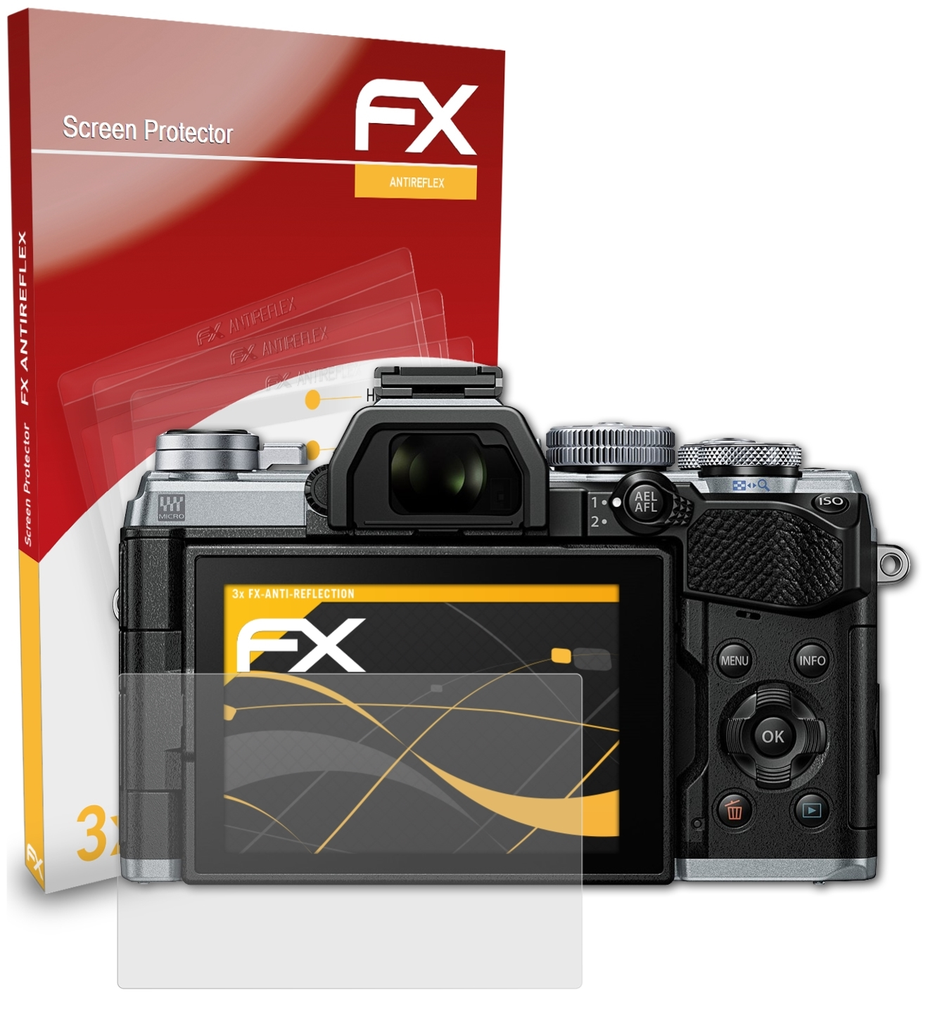 ATFOLIX 3x FX-Antireflex Displayschutz(für Mark III) E-M5 Olympus