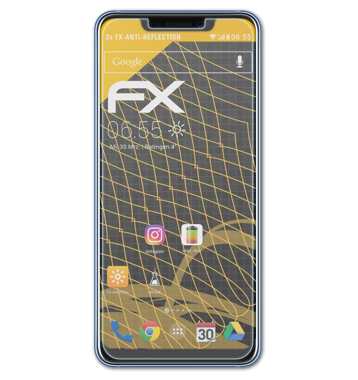 ATFOLIX 3x FX-Antireflex Displayschutz(für ZTE Pro) 9 Axon