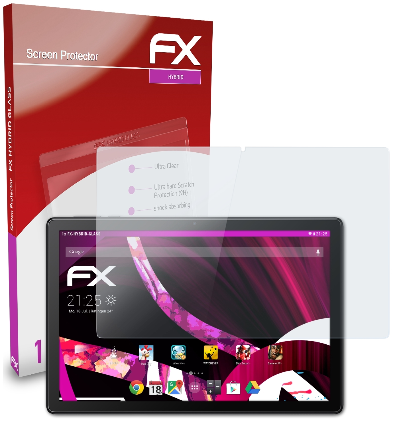 ATFOLIX 3T10 (2020)) Alcatel Schutzglas(für FX-Hybrid-Glass