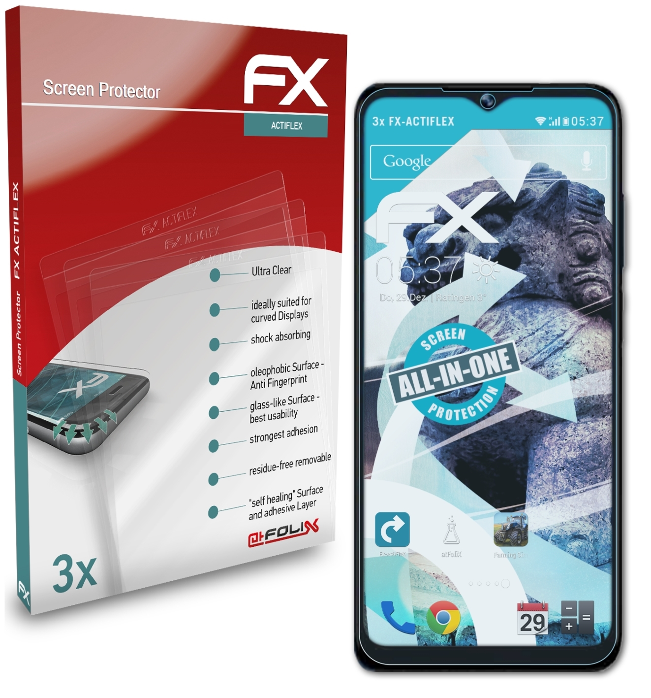 ATFOLIX 3x Pro) DOOGEE N40 FX-ActiFleX Displayschutz(für