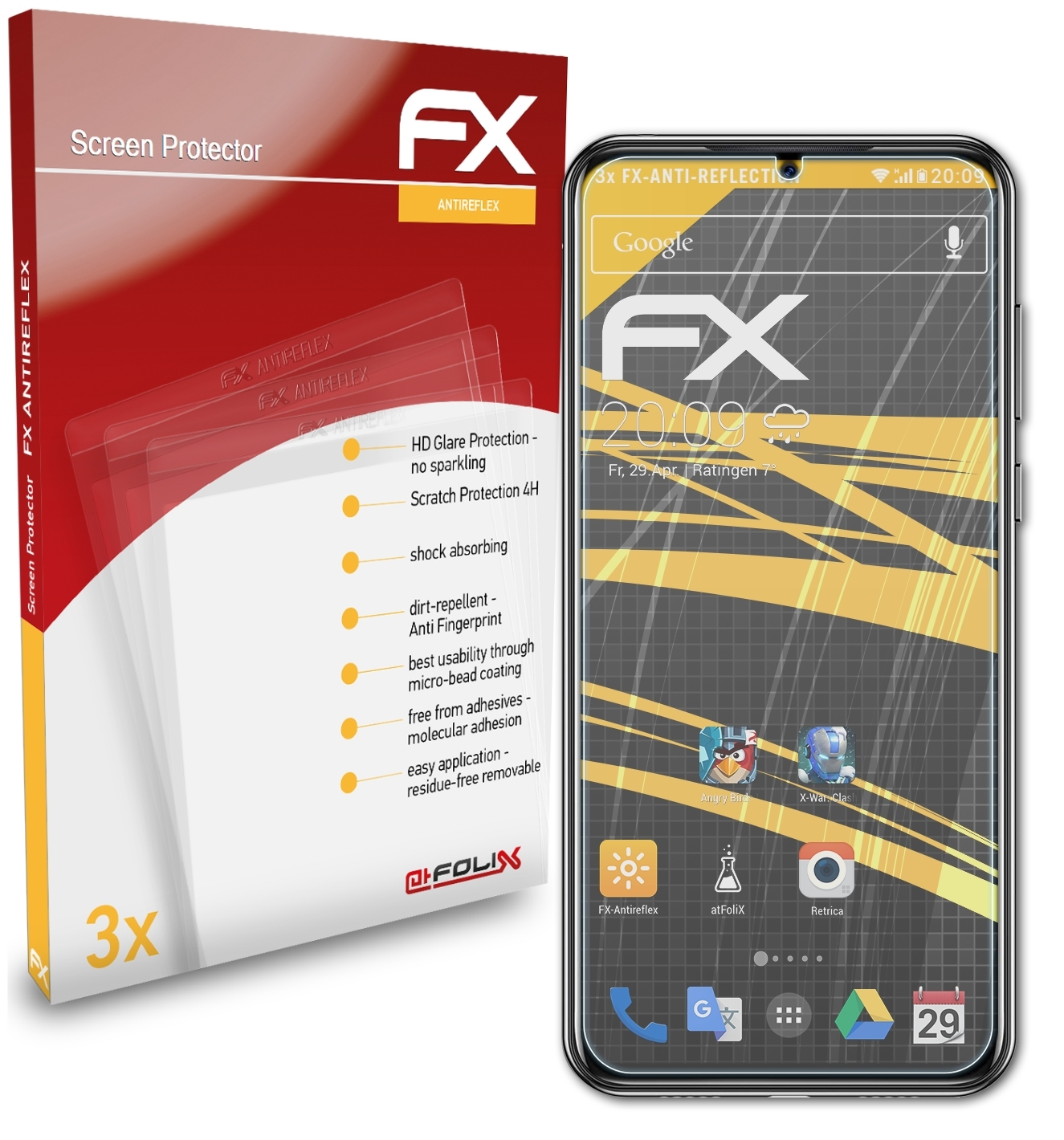 ATFOLIX 3x FX-Antireflex N20 Doogee Displayschutz(für Pro)