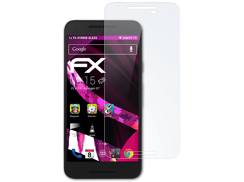 ATFOLIX FX-Hybrid-Glass Schutzglas(für Google Nexus 5X)