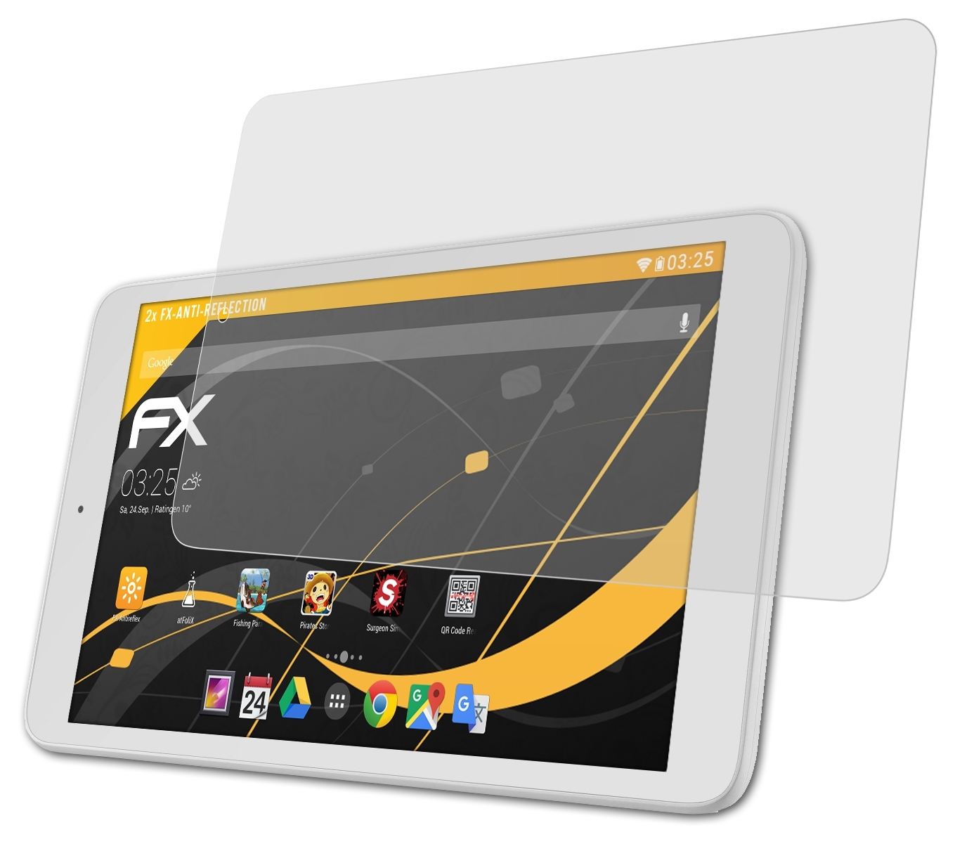 Displayschutz(für (8) One 2x 3 Touch Alcatel Pixi (3G/WiFi)) FX-Antireflex ATFOLIX
