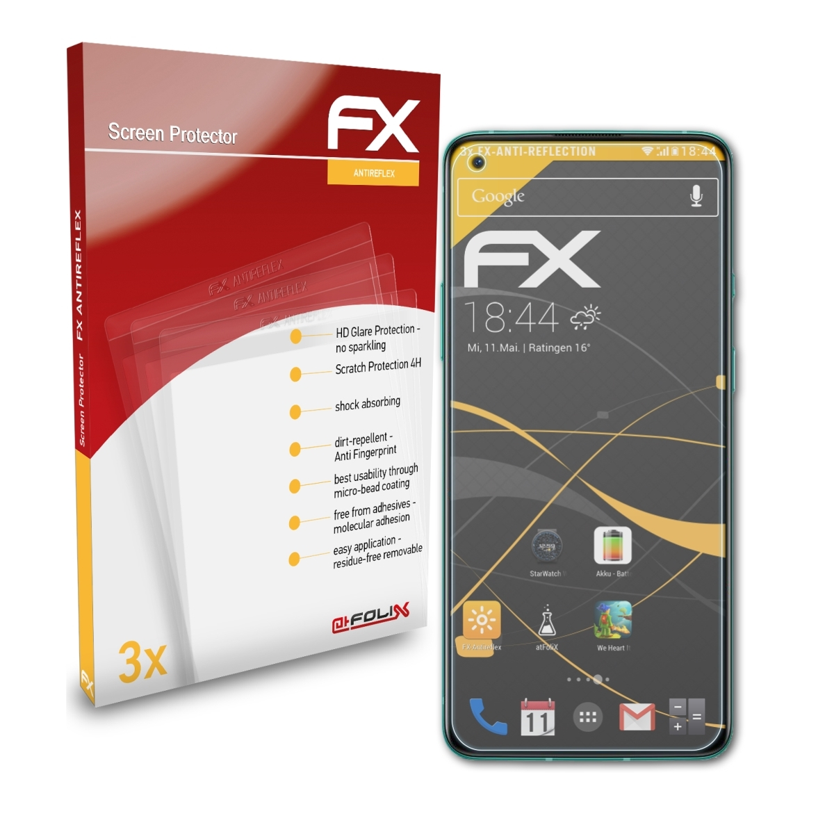 ATFOLIX 3x FX-Antireflex Displayschutz(für 8T) OnePlus