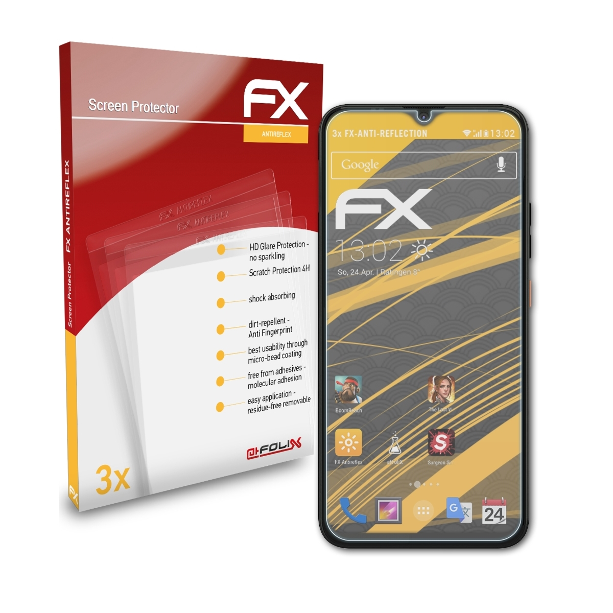 ATFOLIX 3x Displayschutz(für GS4) FX-Antireflex Gigaset